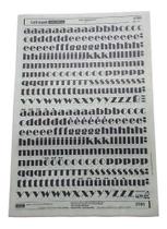 Letraset Folha 25 X 38Cm Letras Minúsculas Com 12.7mm Altura