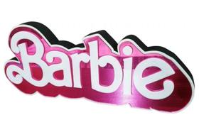 Letreiro 3d Barbie Espelhado Decoração 35cm