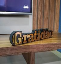 Letreiro 3d Gratidão - Acrílico Espelhado Bronze 30cm Letreiro 3d Gratidão - Acrílico Espelhado Bronze 30cm