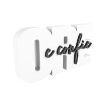 Letreiro 3D Ore e Confie Decorativo Frase Cristã_ Fé Moderna para Parede