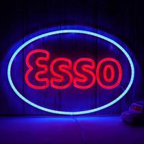 Letreiro De LED Neon Para Parede De Garagem, Loja De Óleo, Posto De Gasolina, Display Esso, Placa