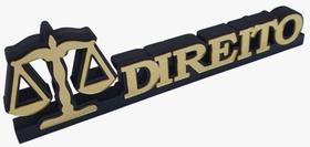 Letreiro De Profissões Espelhado 3d - Direito Gold Letreiro De Profissões Espelhado 3d - Direito Gold