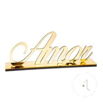 Letreiro Decorativo - Amor Dourado - Enfeite de Mesa para Sala