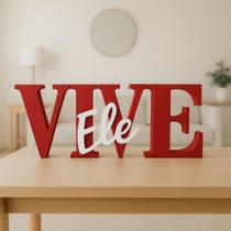 Letreiro Decorativo Ele Vive” Frase Cristã Moderna para Sala, Quarto e Mesa Letreiro Decorativo Ele Vive” Frase Cristã Moderna para Sala, Quarto e Mesa
