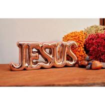 Letreiro decorativo Jesus Rosa Gold letra de forma Letreiro decorativo Jesus Rosa Gold letra de forma
