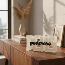 Letreiro Deus Poderoso Bíblico de Apoio 20cm Decoração 3D