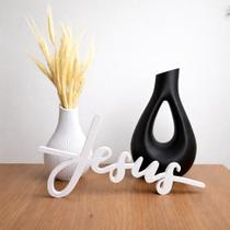 Letreiro Jesus 2 Vasos Trigo Decoração Enfeite Sala Rack Aparador Moderno Elegante Minimalista Letreiro Jesus 2 Vasos Trigo Decoração Enfeite Sala Rack Aparador Moderno Elegante Minimalista