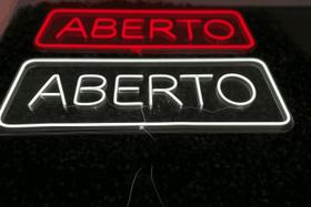 Letreiro LED Neon "ABERTO" Vermelho ou Branco Frio 64x24 cm Letreiro LED Neon "ABERTO" Vermelho ou Branco Frio 64x24 cm