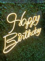 Letreiro Led Neon Happy Birthday 45x35cm - Bivolt