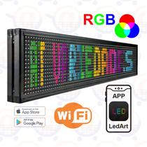 Letreiro Led Rgb 70x20 Painel Led Wifi App Cores Editáveis