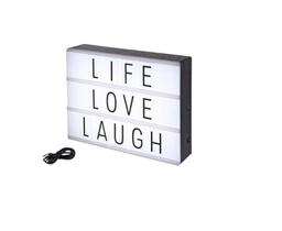 Letreiro Light Box A4 Preto Em Led + Cartela Extra - Kitgirl