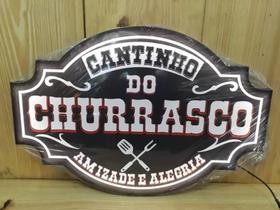 Letreiro Luminoso Com Led Cantinho Do Churrasco 43 X 63