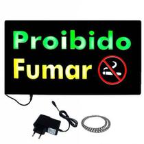 Letreiro luminoso de led proibido fumar