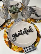 Letreiro Mesa Posta MDF Linha Thanksgiving Grateful - Off Home Decor