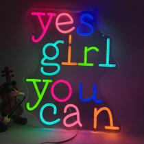 Letreiro Neon ASONGLIFE Yes Girl You Can 33 x 40 cm Letreiro Neon ASONGLIFE Yes Girl You Can 33 x 40 cm
