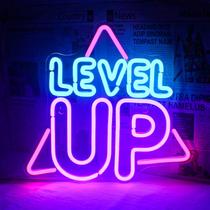 Letreiro Neon Horseneon Level Up LED Alimentado por USB 35 x 33 cm Letreiro Neon Horseneon Level Up LED Alimentado por USB 35 x 33 cm