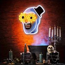 Letreiro Neon LED Com Impressão UV De Terror Para Decoração De Quarto, Festa, Sala De Jogos, Caverna