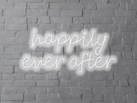 Letreiro Neon Led Happily Ever After 85x40cm - Hause Neon
