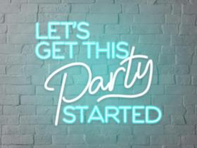 Letreiro Neon Led Let's get this party started 70x60cm - Hause Neon