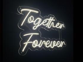 Letreiro Neon Led Together Forever 65x45cm
