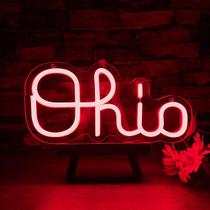 Letreiro Neon Mutank Ohio Alimentado por USB e Regulável 32 x 16 cm Letreiro Neon Mutank Ohio Alimentado por USB e Regulável 32 x 16 cm