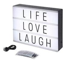 Letreiro Quadro Led Light Box Cinema A4 C/ 96 Letras Numero