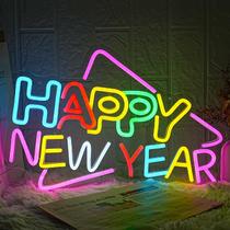 Letrero de Neón Decorativo LMSIGNLY Feliz Año Nuevo 40x30 cm USB