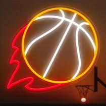 Letrero de Neón HAJAE Baloncesto LED 32x30 cm Decoración de Pared Regulable