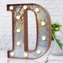 Letrero Decorativo LED Estilo Vintage de Metal Oxidado con Letras Marquee D Elnsivo Letrero Decorativo LED Estilo Vintage de Metal Oxidado con Letras Marquee D Elnsivo