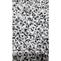 Letrinhas Branca Redondas com Letra A Preta 50 g