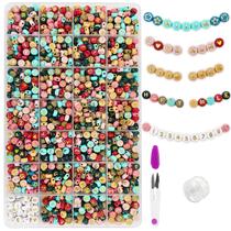 Letter Beads MIIIM 1500 unidades A-Z, 4x7 mm para fabricação de pulseiras