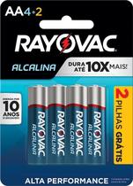Leve 6 Pague 4 Pilhas Alcalinas Rayovac Pequena Aa