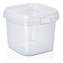 Leve250un Pote 220ml Quadrado C/ Lacre Bolo No Pote Descart