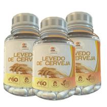Levedo De Cerveja - 60 Cápsulas 400Mg Kit Com 3 Potes