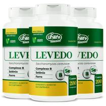 Levedo de cerveja vitamina complexo b selênio ferro 200 caps unilife kit 3 Levedo de cerveja vitamina complexo b selênio ferro 200 caps unilife kit 3