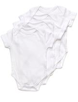 Leveret Baby Four Pack Manga Curta Bodysuits Brancos