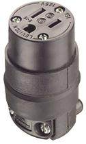 Leviton, toma de corriente con cable de goma para conexión a tierra de 15 A y 125 V, modelo 515CR, color negro Leviton, toma de corriente con cable de goma para conexión a tierra de 15 A y 125 V, modelo 515CR, color negro