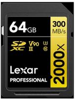 Lexar Gold Professional 2000x SDHC 64GB C10, U3, V90,300MBs Leitura, 260MBs Escrita