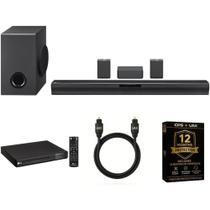 LG SQC4RKIT1 Soundbar de 4.1 canais com subwoofer sem fio e caixas de som LG SQC4RKIT1 Soundbar de 4.1 canais com subwoofer sem fio e caixas de som