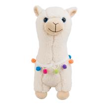 Lhama Creme Colar Colorido 30cm - Pelúcia