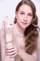 Lia Pulseira elos ovais com fecho boia Ródio branco