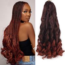 Lianzi de cabelo francês com trança encaracolada, pré-esticada, 18 polegadas e 8 pacotes Lianzi de cabelo francês com trança encaracolada, pré-esticada, 18 polegadas e 8 pacotes