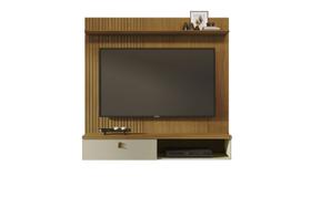 Liberty Móveis Painel para TV Íris 141cm Cumaru e Opala Suspenso com Porta Basculante e Prateleira Liberty Móveis Painel para TV Íris 141cm Cumaru e Opala Suspenso com Porta Basculante e Prateleira