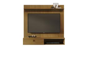 Liberty Móveis Painel para TV Íris 141cm Cumaru Suspenso com Porta Basculante e Prateleira