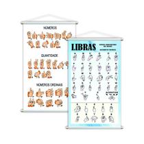 Libras Sinais + Números e Quantidades Kit 2 Banners 80x50cm Libras Sinais + Números e Quantidades Kit 2 Banners 80x50cm