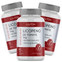 Licopeno 5mg com Zinco e Selênio Lauton Premium Vegano Kit 3