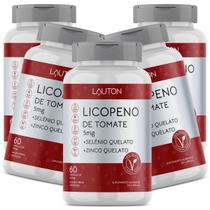 Licopeno 5mg com Zinco e Selênio Lauton Premium Vegano Kit 5