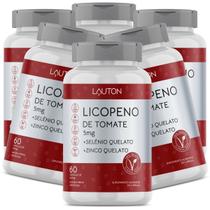 Licopeno 5mg com Zinco e Selênio Lauton Premium Vegano Kit 6