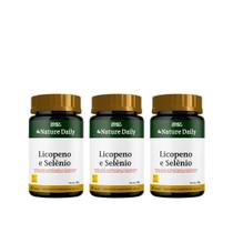 Licopeno com Selenio 60 capsulas Nature Daily kit 3 unidades