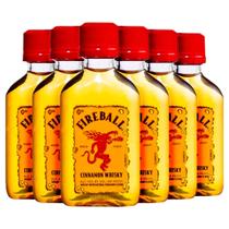 Licor Fireball Whisky e Canela Miniatura 50ml Kit 6 Unidades